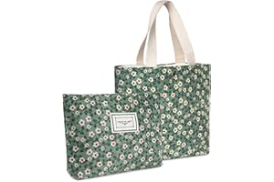 Aucuu Kosmetyczki dla kobiet, mała kwiatowa płócienna kosmetyczka, sztruksowa kosmetyczka z nadrukiem kwiatu róży, wielofunkcyjna podróżna kosmetyczka z metalowym zamkiem błyskawicznym dla kobiet,