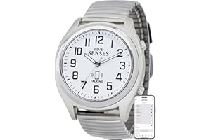 FIVE SENSES - Smart Atomic Talking Watch for Visually Impaired - App Controlled Second Generation Atomic Talking Wrist Watch for Blind and Seniors - Large Numbers Watch with Expansion Band 1739B