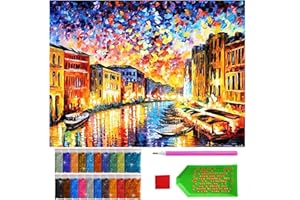 ARTULIO Diamond Painting Set - Märchenhaftes nächtliches Venedig - 30x40 cm – 5D Diamant Painting Bilder, Diamond Painting Erwachsene