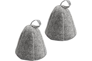 QINGZY 2 Stücke Saunahut, Sauna Mütze Filzhut, Filz Saunakappe Filzkappe gegen Hitze, Sauna Zubehör Kopfbedeckung, Banya Kappe für Damen & Herren Kopfschutz