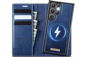 Coverilo Hülle für Samsung Galaxy S24 Ultra 5G, Abnehmbar 2-in-1 Magnetische Premium PU Leder Handyhülle Kabelloses Laden Kartenfach RFID Standfunktion Klapphülle für Galaxy S24 Ultra – Dunkelblau