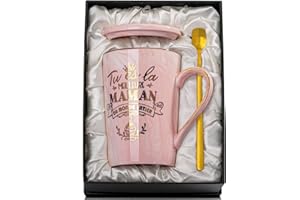 Doublewhale Cadeau Anniversaire Maman - Tu Es La Meilleure Maman Du Monde Entier, Idée Cadeaux pour Future ou Jeune Mama Noel, 400ml Tasse à Café en Céramique Marb avec Boîte Cadeau