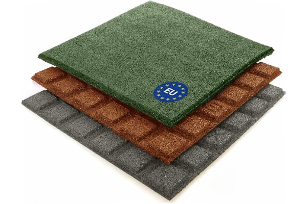 Gartenpirat Dalle amortissante 50x50 cm épaisseur 25 mm Vert – Tapis en Caoutchouc antidérapant pour Jardin, Aire de Jeux, balançoire – Usage intérieur et extérieur