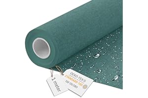 DreamRoots Tissu imperméable extérieur au metre 160 cm Largeur - Toile exterieure impermeable 100% de polyester 600D 220g/m - Tissus au metre ameublement Sea Abyss 1M