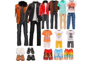 Miunana 4 Abiti Vestiti + 2 PCS Scarpe + 1 PCS Pantaloncini Alla Moda Per 12 Pollici Bambola Ragazzo (Slezionati A Caso)
