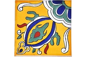 Tumia LAC Handmade Mexican Talavera Tile - Authentic Style Orlando Ceramic Tiles for Crafts, Backsplashes and Home Improvement - Individual Tile