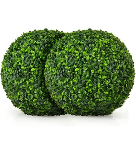 URBNLIVING Grands Et Petits Pots En Plastique Pour Plantes Artificielles Avec Boules De Buis