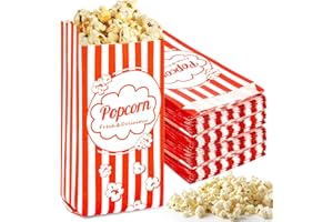 MAQIHAN Popcorn Tüten 100 stück - Popcorntüten Popcorn Klein 100 Stück Movie Night Filmabende Tüten Maschinen Papiertüten Zubehör Popcornmaschine Papier Behälter Snacktüten