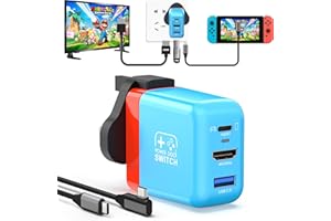 RREAKA Switch Dock for Nintendo Switch OLED, 3 in 1 Switch TV Adapter with 4K 60Hz HDMI, USB 2.0 Port, Type C 30W Charger, Portable Switch Docking Station Travel, for Samsung Dex S24, MacBook