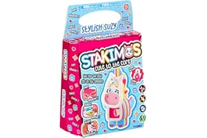 TOMY Stakimos Stylish Suzy | Kids Craft Set to Build Your Own Adorable 3D Character from Recycled Polyester Craft Foam | No Glue or Cutting Needed | Craft Kits for Kids Ages 6+ Years
