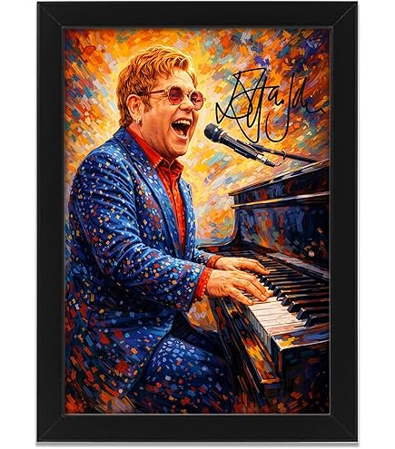Quadro Elton John Bandas De Rock Poster Tamanho A4 04