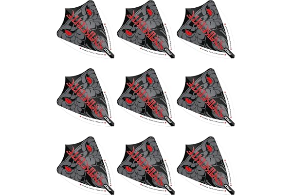 RED DRAGON Peter Wright Snakebite Hardcore Ionic DWC Vols de fléchettes - 3 Ensembles par Paquet (9 Dart Flights in Total)