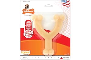 Nylabone Dura Chew Extreme Tough Dog Chew Toy Bone, Chicken Flavour Wishbone, M, for Dogs Up to 16 kg