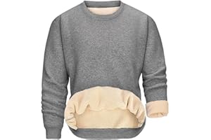 Svanco Felpa in Pile Invernale Uomo Felpa Termica Senza Cappuccio Maglia Collo Rotondo Pesante Pullover Caldo da Lavoro Casual