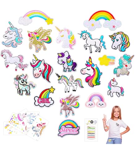 Mono-Quick Einhorn Set Applikation - Bügelbild & Patch Für Schultüten & Textilien