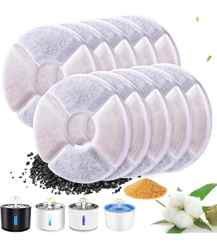 4x Trinkbrunnen Filter Für RIZZARI – Dreifache Filtration, Weiß, 9,8 Cm Durchmesser, Für 3,6L-8L Wasserspender
