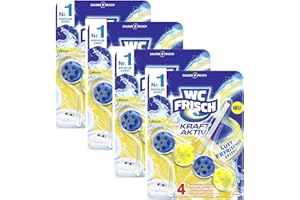 ‎WC-FRISCH WC FRISCH Kraft Aktiv Duftspüler Lemon, mit Lufterfrischer Effekt, 4 (4x1) Stück
