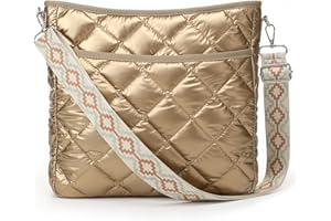 Lychii Bolso Bandolera Acolchado Correa Al Hombro Mujer, Tote Bag con Cremallera