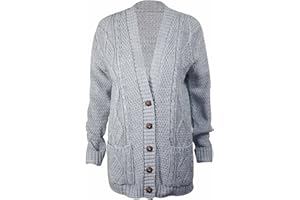 PURPLE HANGER Women's Long Sleeve Cable Knit Chunky Cardigan