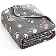 Allisandro Premium Fluffy Durable Dog Blanket, Soft and Warm Fleece Cat Puppy Throw for Small Medium Large Pet, Grey 80 x 100cm