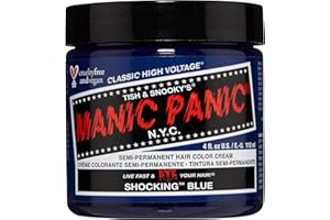 Manic Panic Shocking Blue Classic Creme, coloración semipermanente para el cabello vegana y libre de crueldad animal, 118 ml