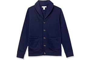 Amazon Essentials Cardigan a Maniche Lunghe in Felpa con Collo Sciallato Uomo