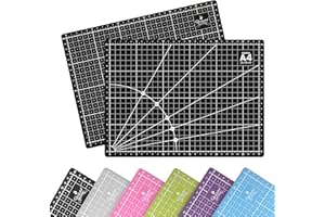 BASE DE COUPE QUIJOTE PAPER WORLD - Format A4, 6 couleurs de base, Patchwork, Guides de coupe, cicatrisation rapide, 3mm épaisseur, plaques à découper - Noir 1 unité