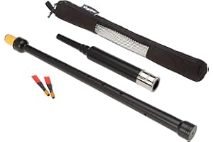 Barefoot Bagpiper Practice Bagpipe Chanter Long with Spit Trap, 20.5 inches with full size hole spacing and Nickel Plated Engraved Ferrule. Breathable Black Case. 2 Quality Reeds.