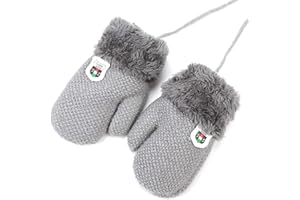 LONTG Handschuhe Kleinkinder Fäustlinge Verdickte Strickhandschuhe Einfarbige Kinderhandschuhe Winddichte Fausthandschuhe Outdoor Indoor Winterhandschuhe Warme Handschuhe für 1-3 Jahre Junge Mädchen