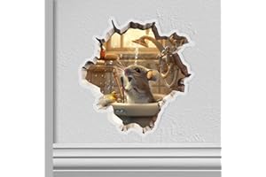 NQEUEPN Adesivo da Parete Buco del Topo, 3D Divertente Adesivi da Parete per Bambini Decalcomania del Buco del Topo per la Camera dei Bambini, Soggiorno, Camera da Letto della Scuola Materna (Stile1)