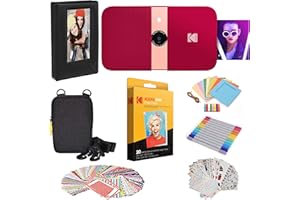 KODAK Smile Instant Print Fotocamera Digitale (Rosso) Cornice Fotografica Bundle con Custodia Morbida