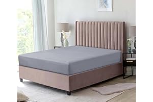 MH Home Thermal Flannelette Fitted Sheets 100% Brushed Cotton Flannel Fitted Sheets-Warm & Cosy Thermal Fitted sheets-Elasticated Corners Fitted Bed Sheets (Gray, Double)