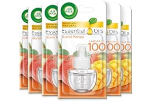 AIRWICK Air Wick Plug in Diffuser Refill, Island Mango, Pack 6 x 19ml, Long Lasting Fragrance, Lasts up to 600 days, Plug in Air freshener