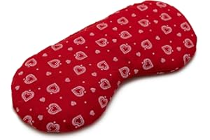 ‎GIRAFFENLAND Giraffenland Augenkissen Lavendel & Leinsamen, zur Entspannung, zum Kühlen, erwärmen oder für Yoga (Farbe: Herzen-rot)