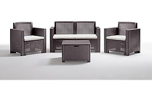 Bica 9027.3 Set Alabama 2 Salottini, Brown, 119x74x57 cm, Marrone, 281x155x79 cm