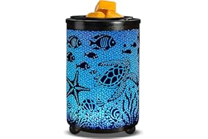 Layove Wax Burner Electric Wax Melt Warmer PTC Heating Plate with 7 Colors LED Changing Light for Home Office Gifts & Decor(Seaworld)