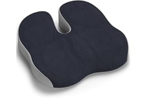 Juspota Cuscino Sedia Ufficio, Cuscino Ortopedico Seduta per Coccige, Memory Foam Cuscino Ergonomico Sedia Ufficio, Alleviare il Dolore Cuscino per Sedia per Ufficio Auto Gaming - Grigio Scuro