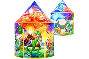 Wilwolfer Tente de Jeu pour la découverte des Dinosaures, Grande Tente Pop-up pour l'intérieur et l'extérieur, Aventure éducative des Dinosaures pour Les garçons et Les Filles (3-12 Ans).