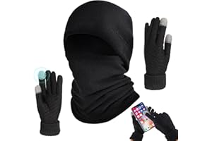 UxClishe Winter Hat Scarf Gloves Set for Men Women, 3 in 1 Winter Warmer Beanie Cap Neck Warm for Outdoor Cycling Activities