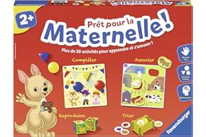 Ravensburger - Jeu Educatif - Prêt pour la maternelle ! - Coffret complet éducatif - 20 activités - Préparation Programme Maternelle - Ravensburger - Dès 2 ans - 24115