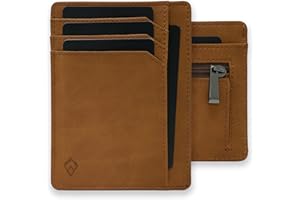 AKIELO Portefeuille Homme RFID Blocage avec Coffret Cadeau – Porte Cartes Ultra Fin – Portefeuille Minimaliste (Collection Bravo)