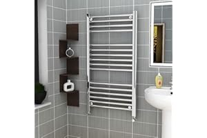 ROYAL BATHROOMS 1000 x 600 mm Straight Heated Towel Rail Chrome Bathroom Ladder Radiator
