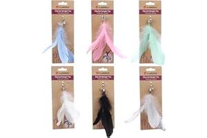 Flamingo Jouet pour Chat Canne à pêche CLU Accessoire pour Canne – Plumes – Clochette – 32 cm – Aucun Choix de Couleur Possible