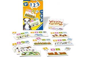 Ravensburger - Pedagogiskt spel - 1, 2, 3 - Roligt lärande av siffror upp till 10, kvantiteter och de första beräkningsbegreppen - Från 3 år gammal - 24045