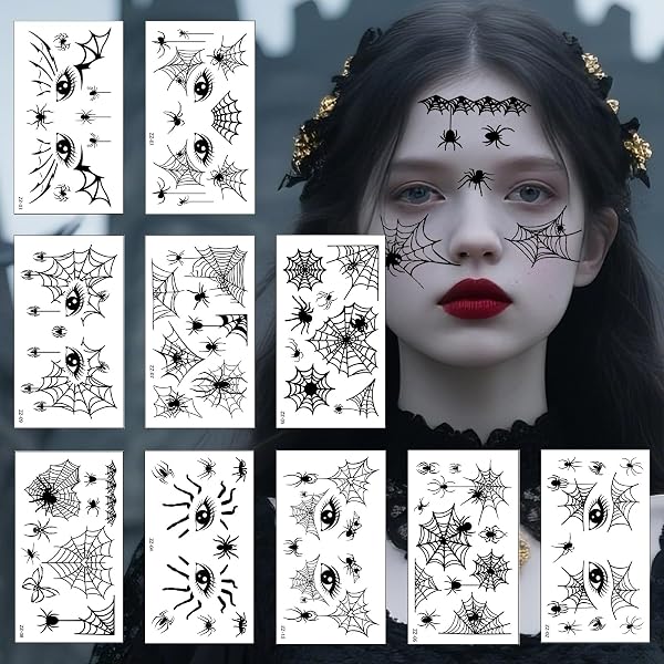 Tatuajes Temporales De Halloween Para Niños - 10 Láminas, Diseños Divertidos, Fáciles De Aplicar
