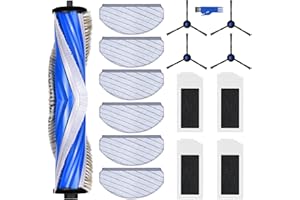 oGoDeal Kit d'accessoires pour Ecovacs Deebot N20 Plus, 6 serpillères, 1 brosse principale, 4 brosses latérales, 4 filtres, pièces de rechange pour robot aspirateur