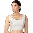 Studio Shringaar Women's Readymade Art Silk Sleeveless Saree Blouse