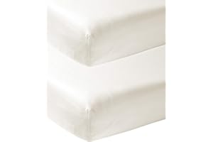 Meyco 565201 2-Pack Fitted Sheet, Junior Bed, Offwhite