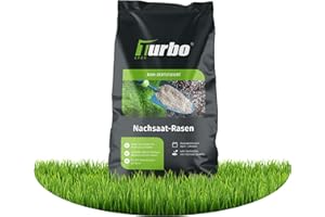 TURBOGRUEN Rasensamen Nachsaat 50m², Rasensamen schnellkeimend, Grassamen, Rasen Nachsaat, Ideal gegen Lücken, Frühjahr und Herbst, RSM Qualität, Turbogrün