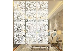 ‎DHOUSE Dhouse Pack of 12 PCS Room Dividers Hanging Screen Room Divider Room Divider Privacy Screen DIY White Panels Curtain for Hanging for Home Hotel Office Bar Decoration 40 x 40 x 0.8 cm